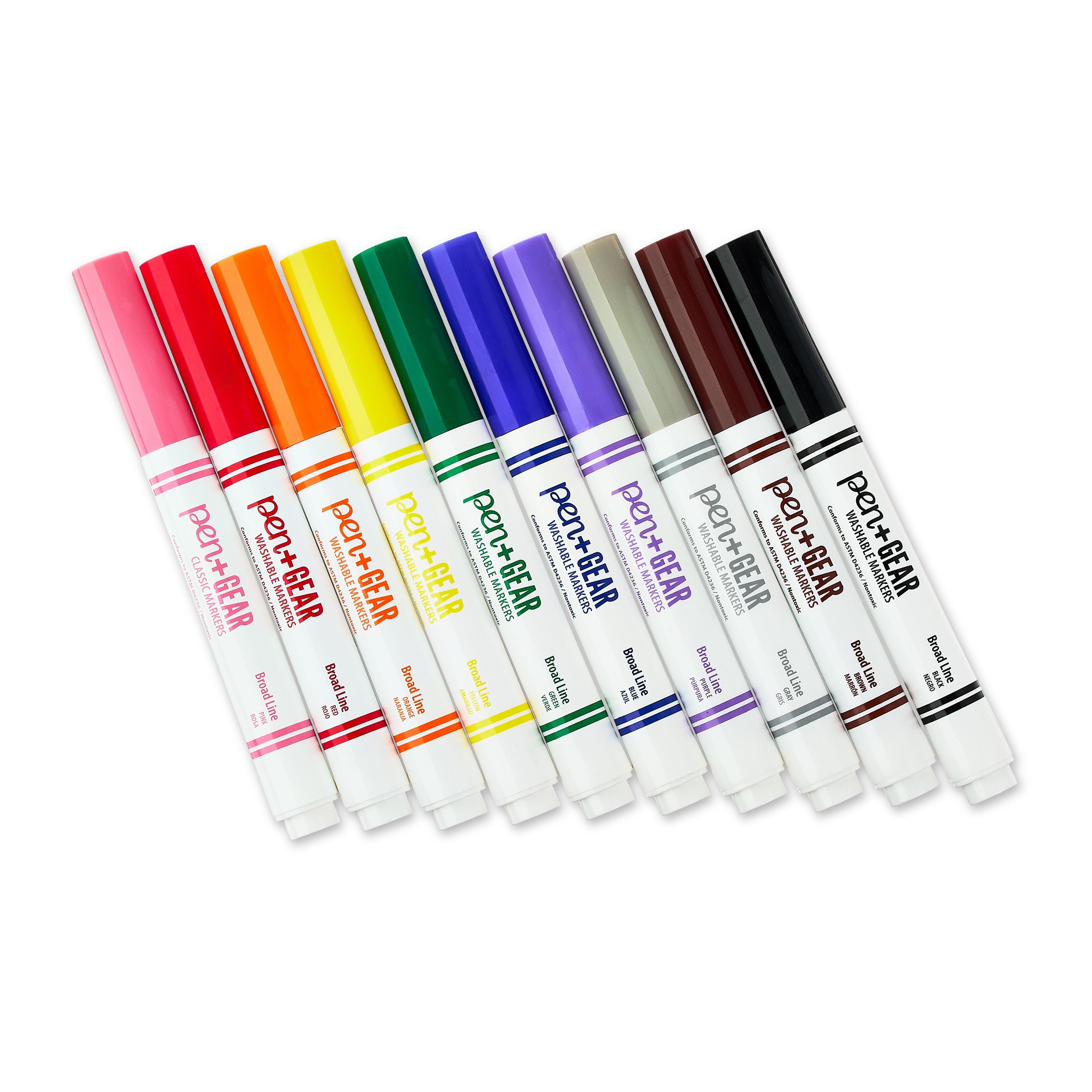 Washable Markers, Broad Tip, Assorted Colors, 10 Count - Image 4