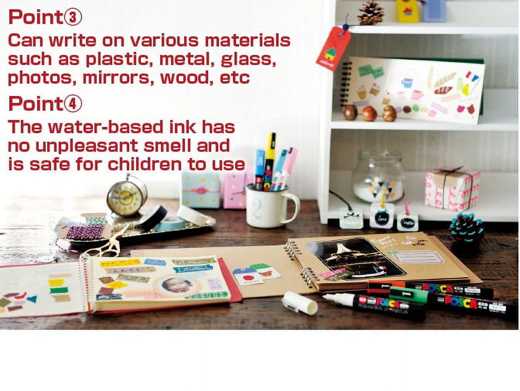 Mitsubishi Posca Paint Marker Pen Medium Point, 29 Vivid Colors, Water-Based Pigment Ink, Non-Toxic, Waterproof, Lightfast, PC-5M - Image 4
