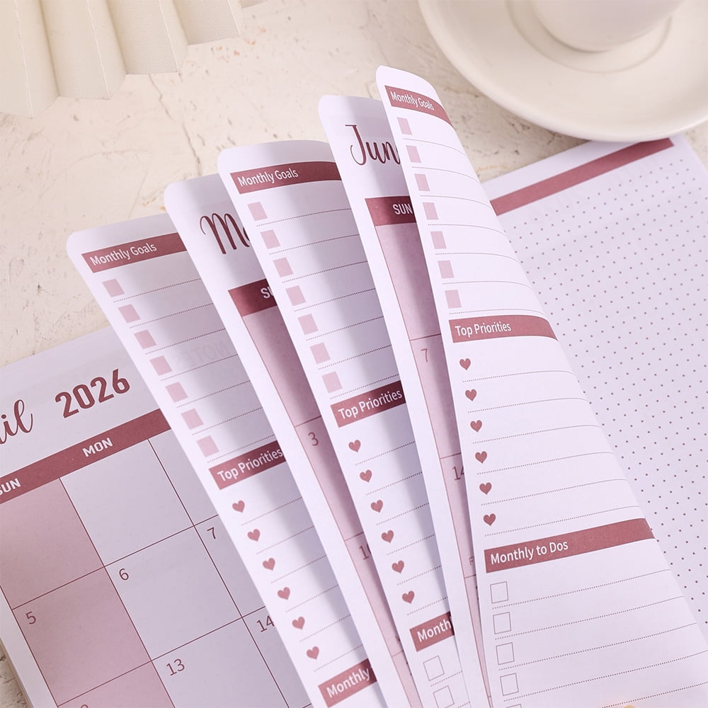 2 Years Beige Hardcover - 2026 A5 Calendar To Do Notebook With Tabs And Student Daily Schedules For School Office Hom... - Image 4