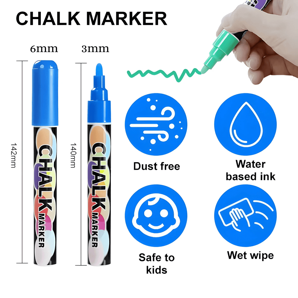 Liquid Chalk Markers Pens - 24 Colors Washable & Wet Erase Neon Chalk Makers for Blackboard, Chalkboard Signs, Glass ... - Image 2