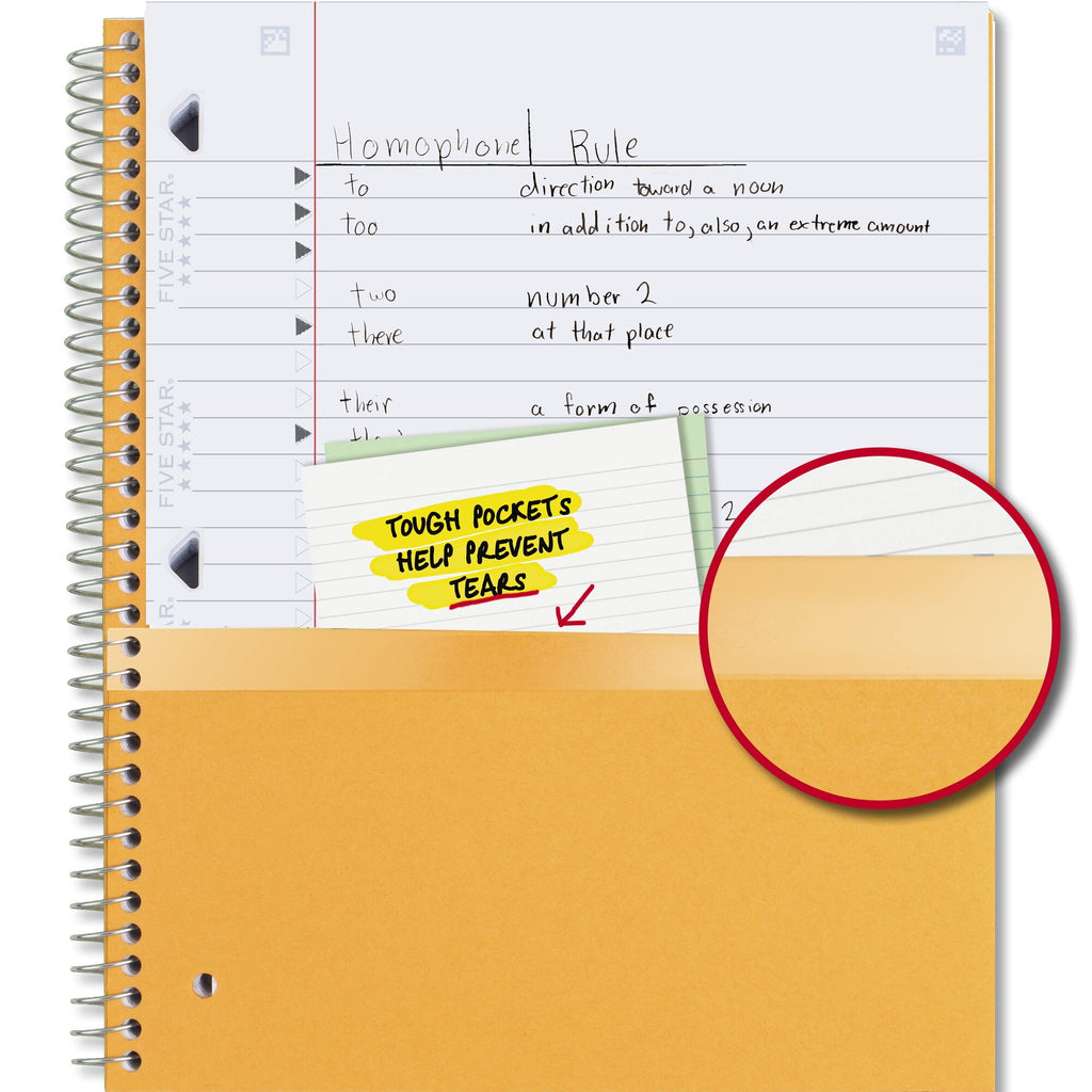 Five Star Spiral Notebook + Study App, 1 Subject, Wide Ruled, 8" x 10.5", 4 Pack - Image 3
