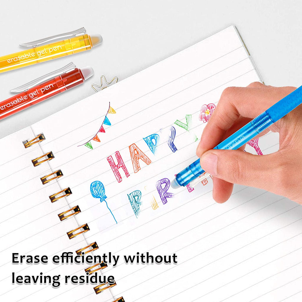 Erasable Gel Pens, 15 Colors Retractable Erasable Pens Clicker, Fine Point, Make Mistakes Disappear, Assorted Color I... - Image 5