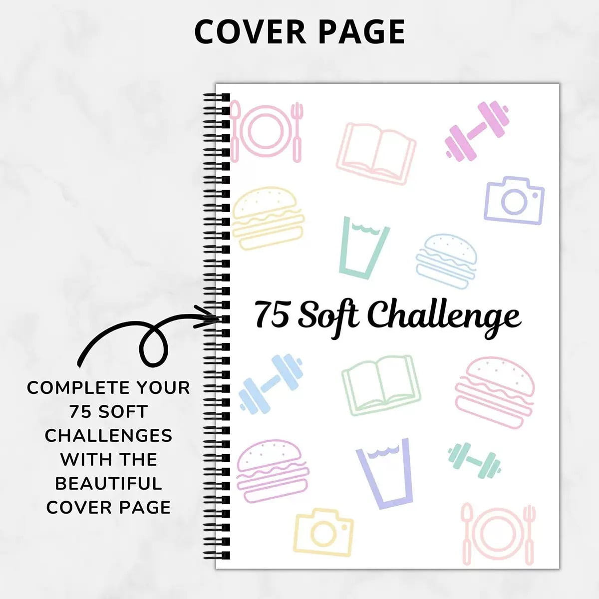 75-Day Soft Challenge Planner Notebook, 75 Easy Target Tracker Journal – Editable Spiral Organizer Notepad with Weekl... - Image 4