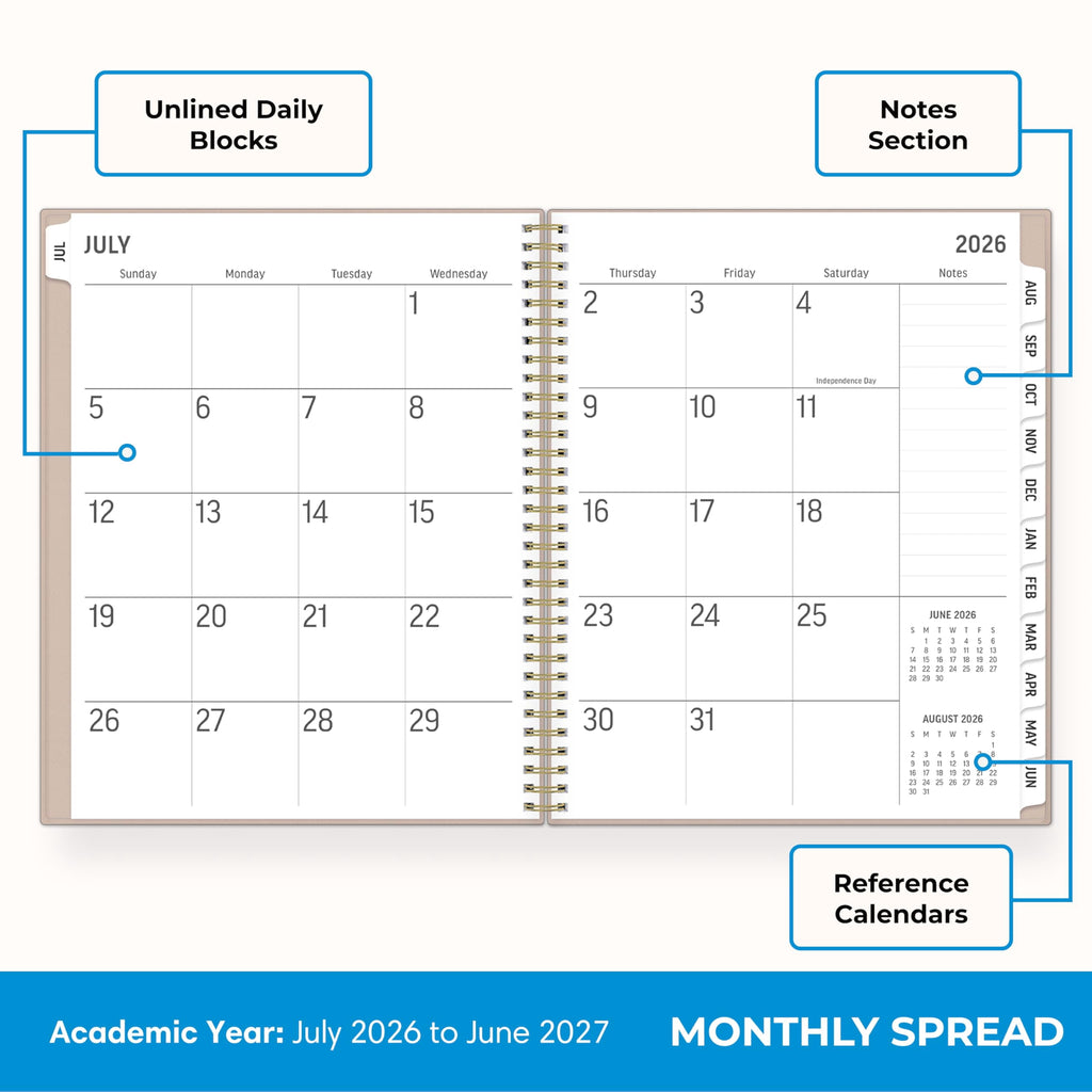 Blue Sky 2026-2027 Large Print Weekly and Monthly Academic Year Planner Calendar, July 2026 - June 2027, 8.5" x 11", Flexible Cover, Wirebou - Image 4