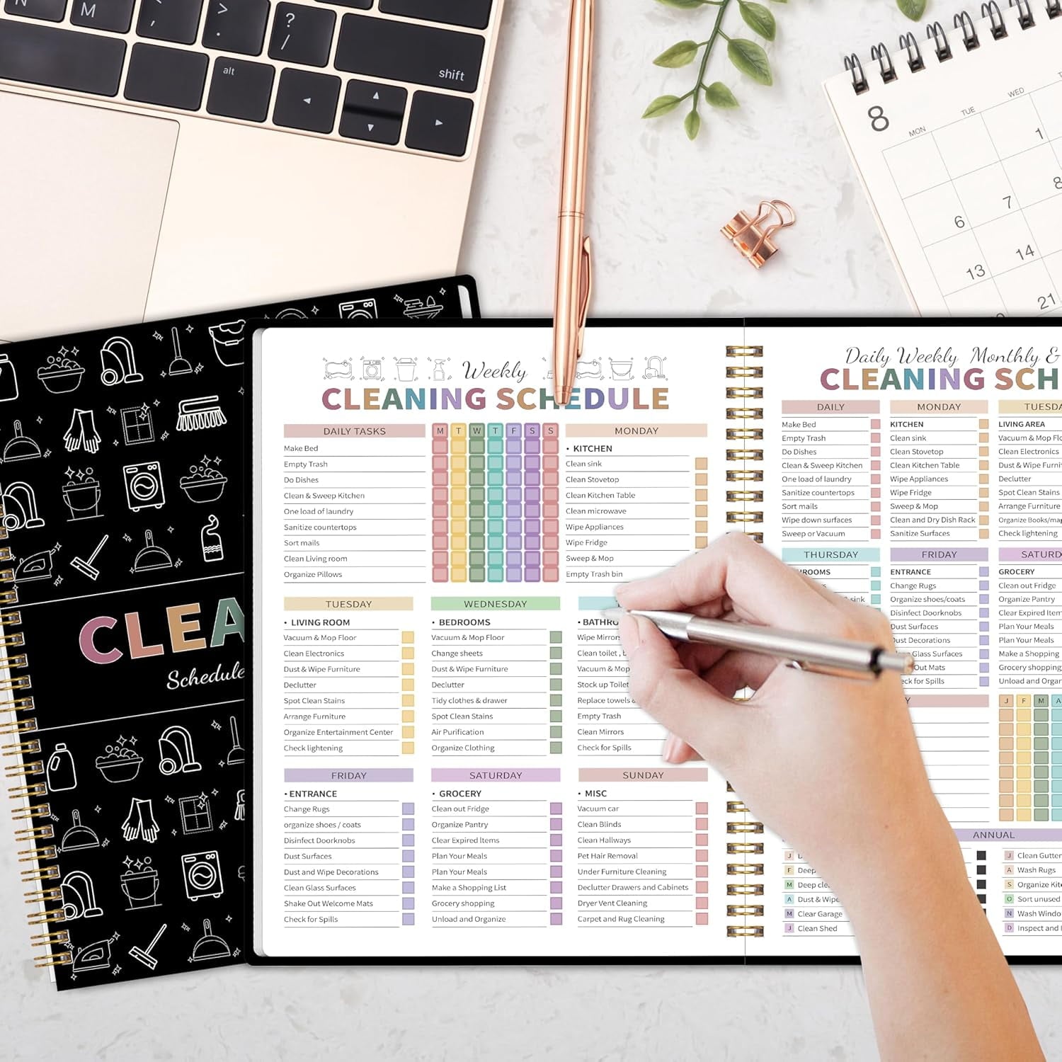 for Adults Women, Schedule and Checklist Notebook, and Organizing , Daily Weekly Monthly Schedule Household Checklist - Image 5