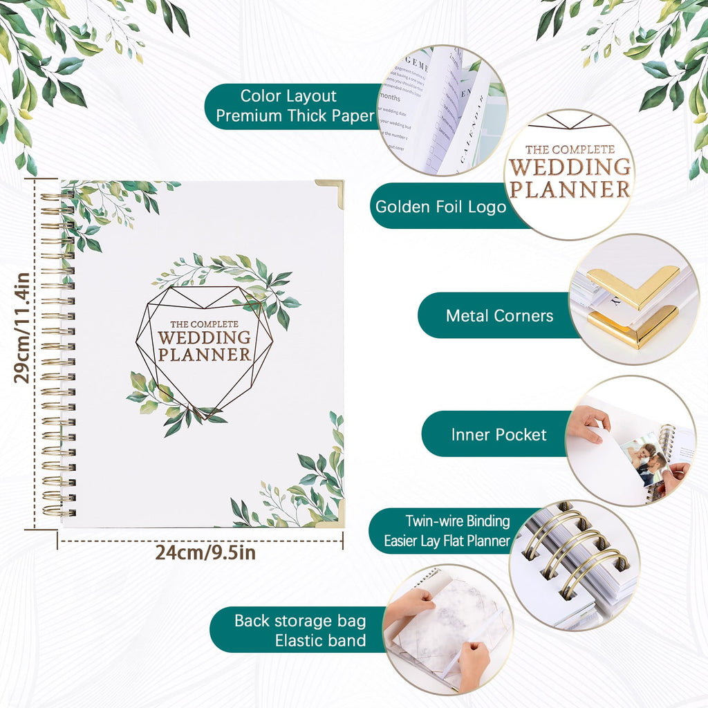 Wedding Planner Book and Organizer, 188 Pages Wedding Planner Book, Bridal Planning Binder with Countdown Calendar, B... - Image 4