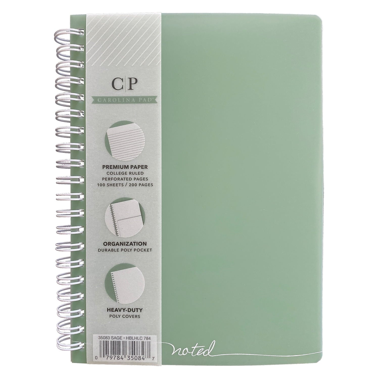 Carolina Pad Noted Professional Notebook 5.25" x 7" College Ruled 100 Sheets (35083) - Image 2