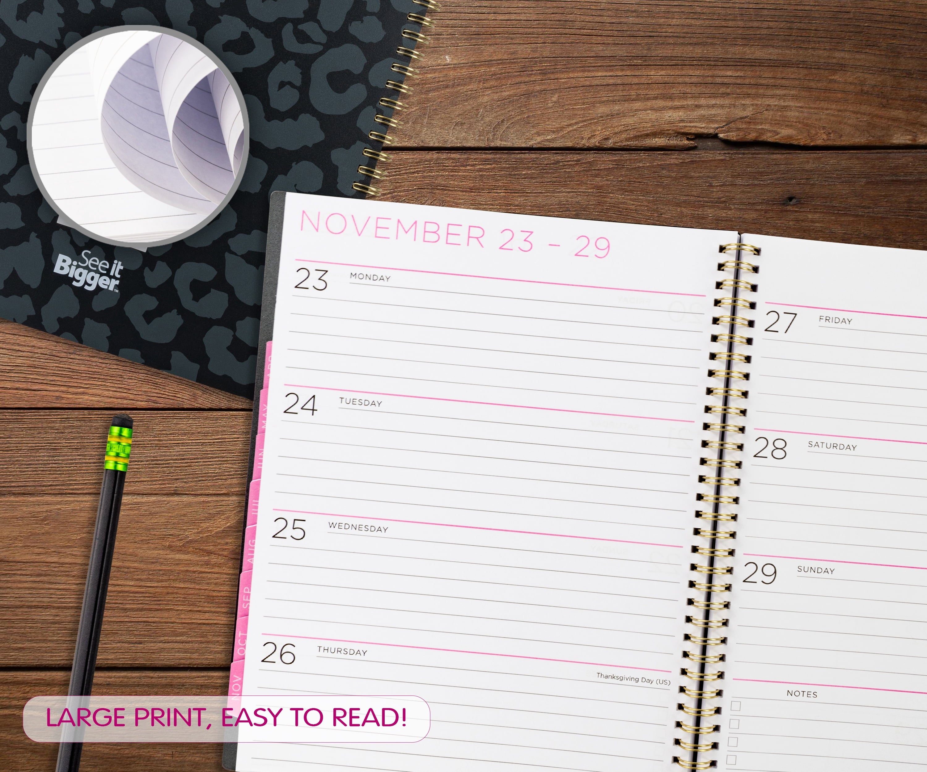 See It Bigger M/W Planner, Large (9" x 11.25"), Black, 15-Month: Apr 2026 - Jun 2027 - Image 4