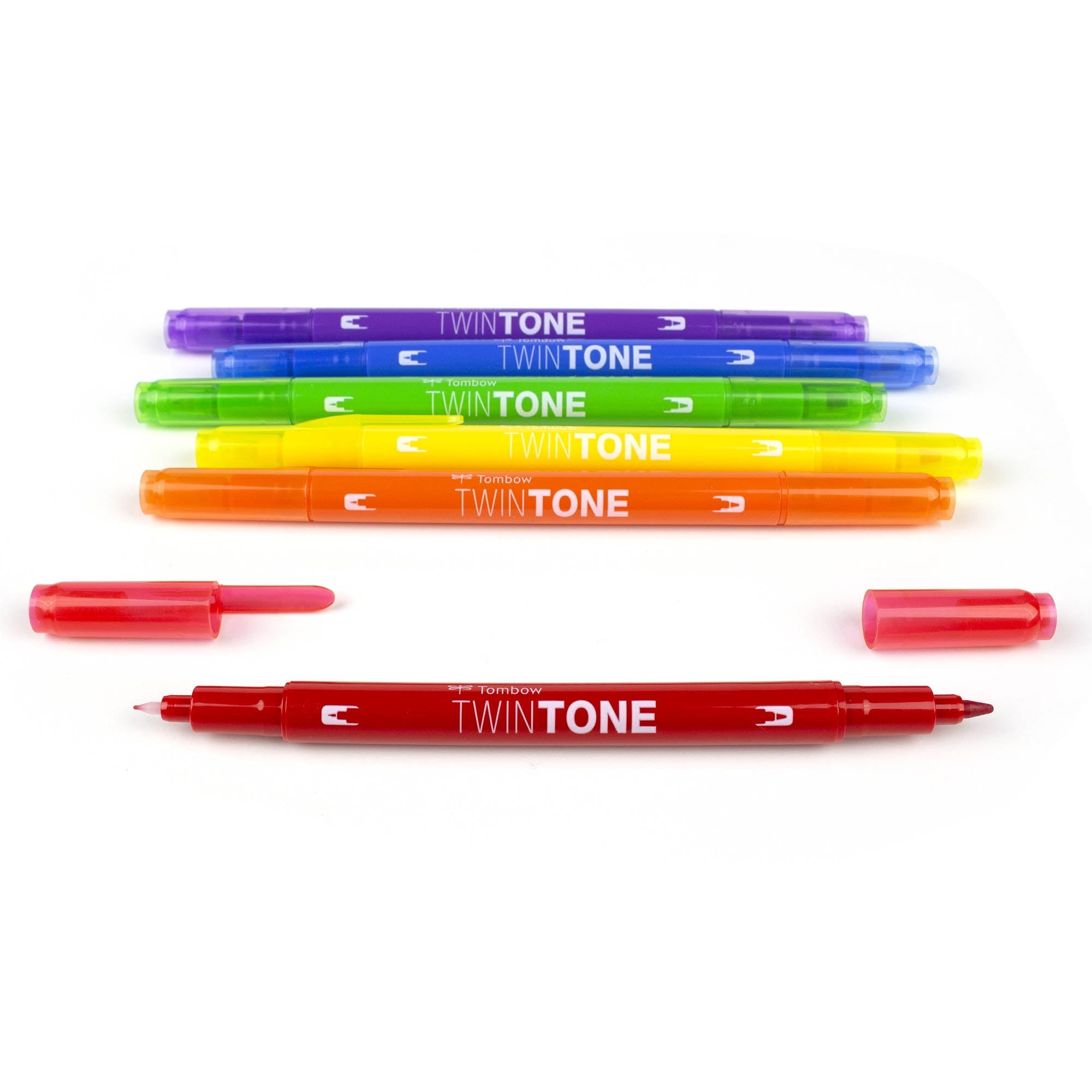 Tombow TwinTone Dual-Tip Marker Pen Set, Broad & Extra-Fine Tips, Rainbow Color Palette, 6 Count - Image 4