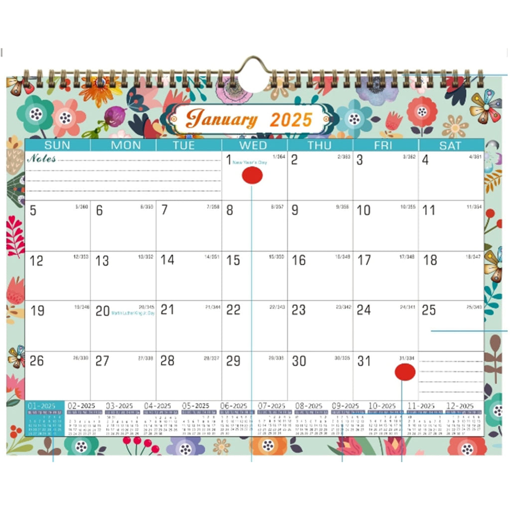 2025 Wall Calendar, 18 Months Daily Planner Agenda Monthly Planner for Home Office Classroom with 2 Pcs Planner Stick... - Image 4