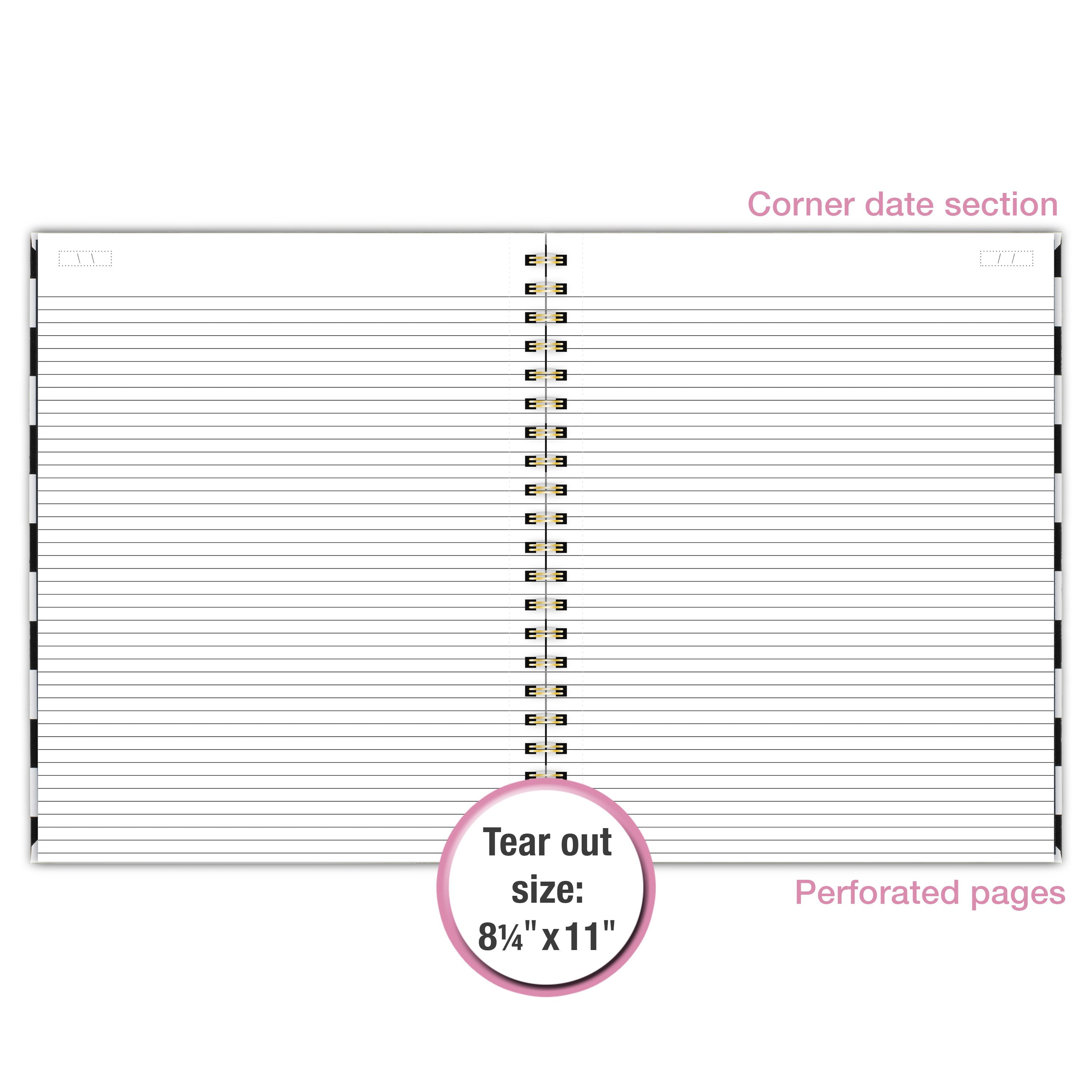 Cambridge Fashion Hardcover Business Notebook, 80 Sheets, 8 1/4" x 11", Black/White Stripe - Image 6