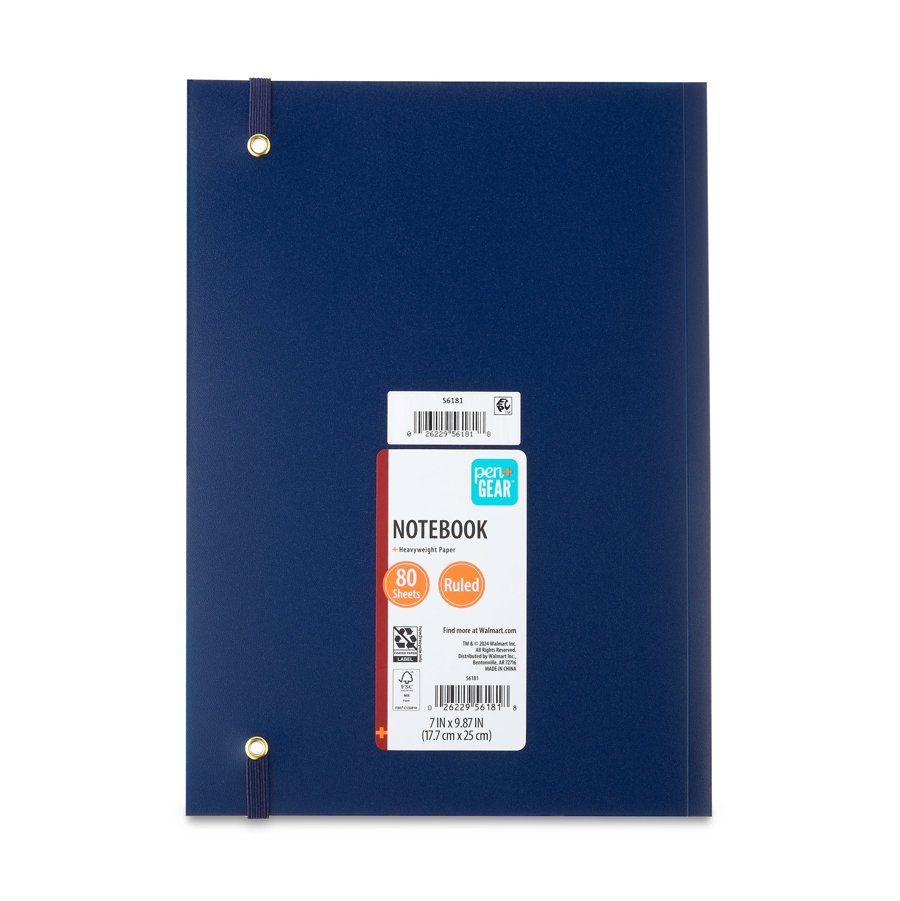 Pen+Gear Poly Notebook, Blue, 7" x 9.87", 80 Ruled Pages - Image 3