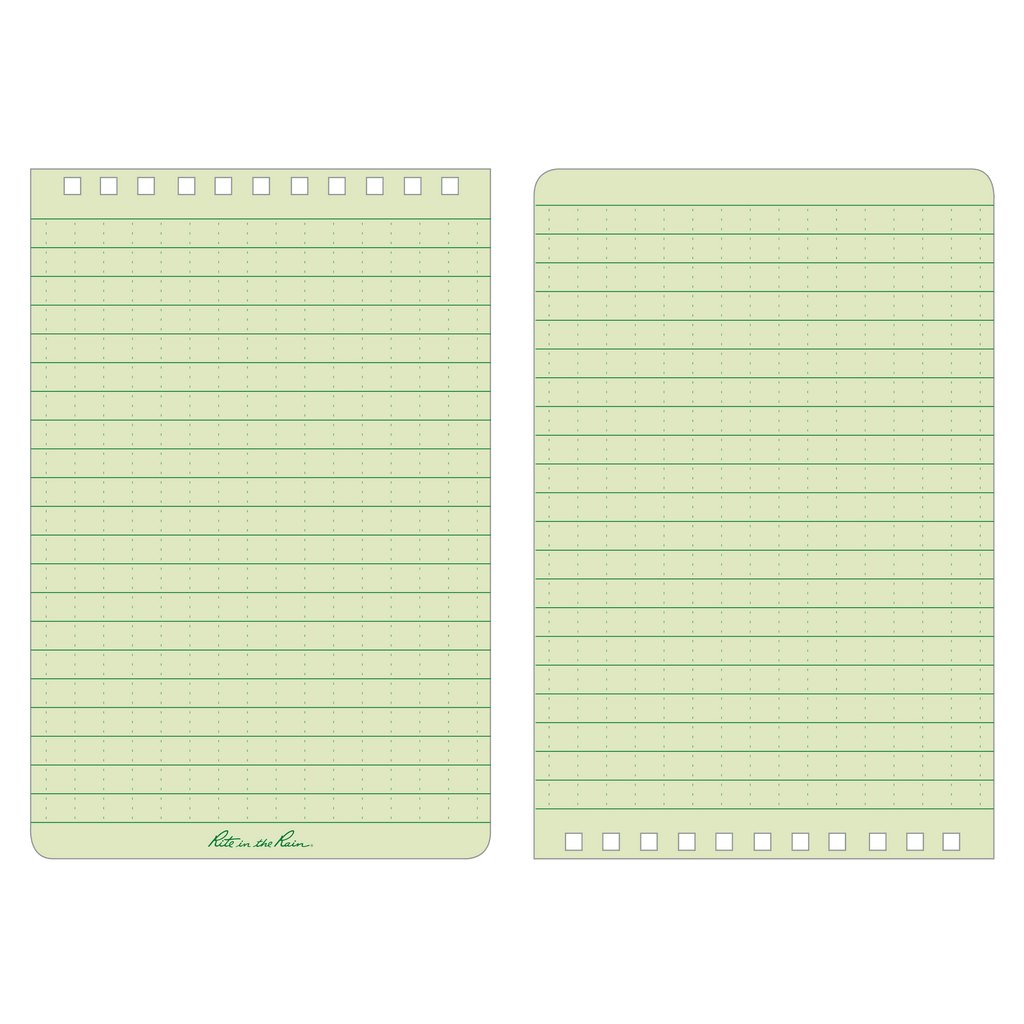All-Weather Top-Spiral Notebook, 4" x 6", Green Cover, Universal Pattern (No. 946) - Image 2