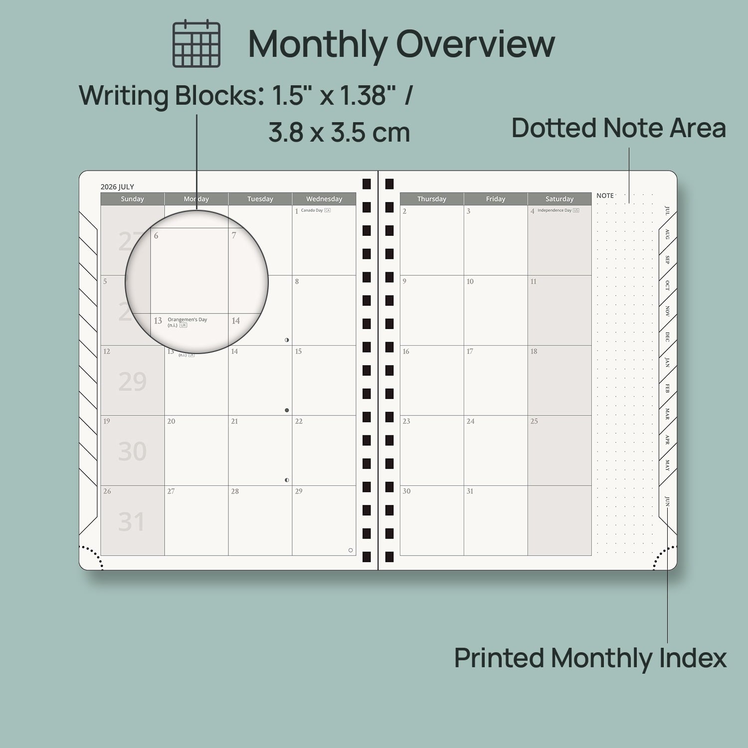 POPRUN Planner 2026-2027, Weekly and Monthly Academic Planner Calendar Notebook, Jul.26-Jun.27, 6.5" x 8.5", Inner Pocket, Monthly Tabs, Spi - Image 3