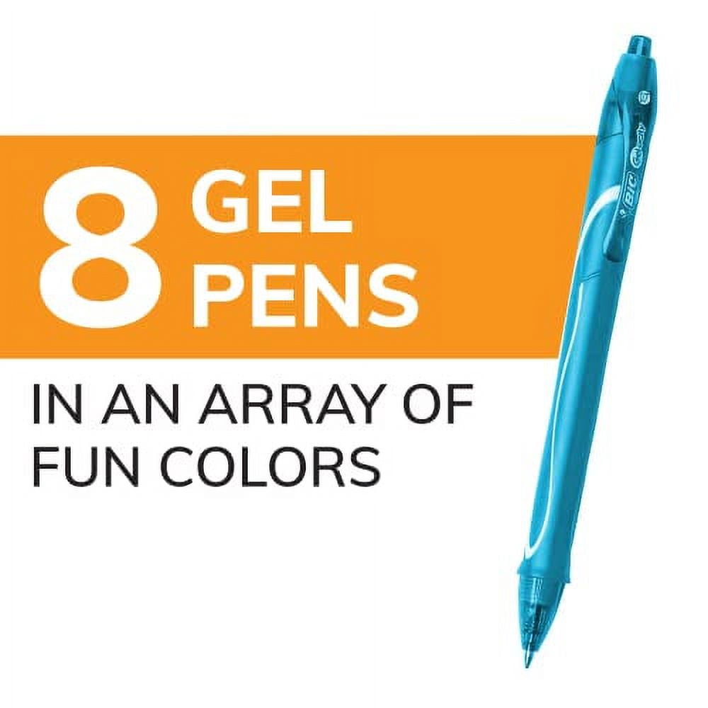 Quick Dry Fashion Retractable Gel Pens, Medium Point (0.7mm), 8-Count Gel Pen Set, Colored Gel Pens With Full-Length ... - Image 2