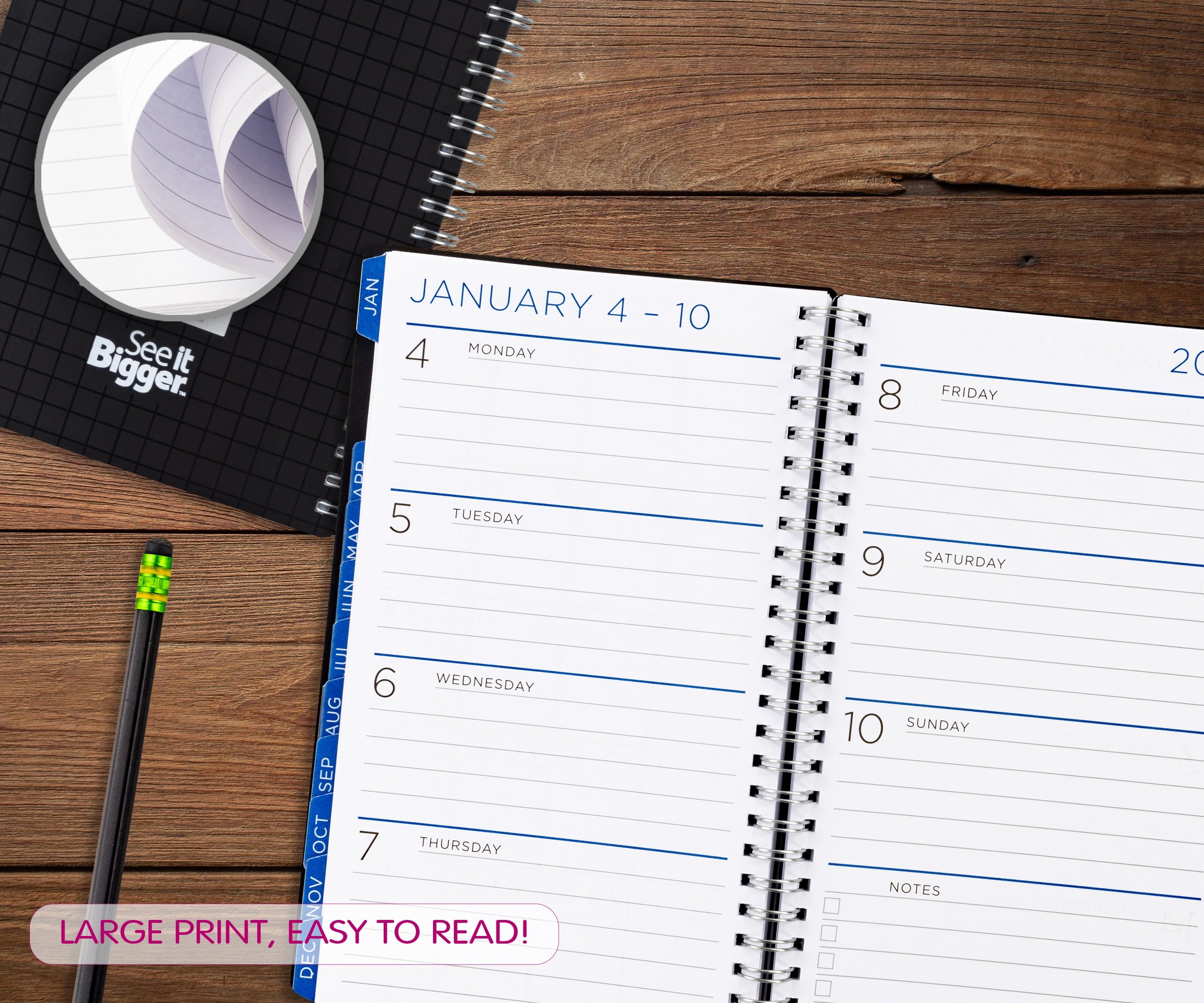 M/W Planner, Medium (5.5" x 8.75"), Black, 15-Month: Apr 2026 - Jun 2027 - Image 4