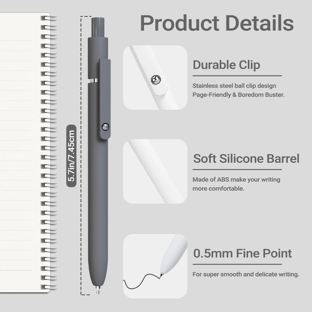 Set, Retractable , Quick Drying Ink , Fine Nib, Advanced Smooth Writing , Aesth - Image 2
