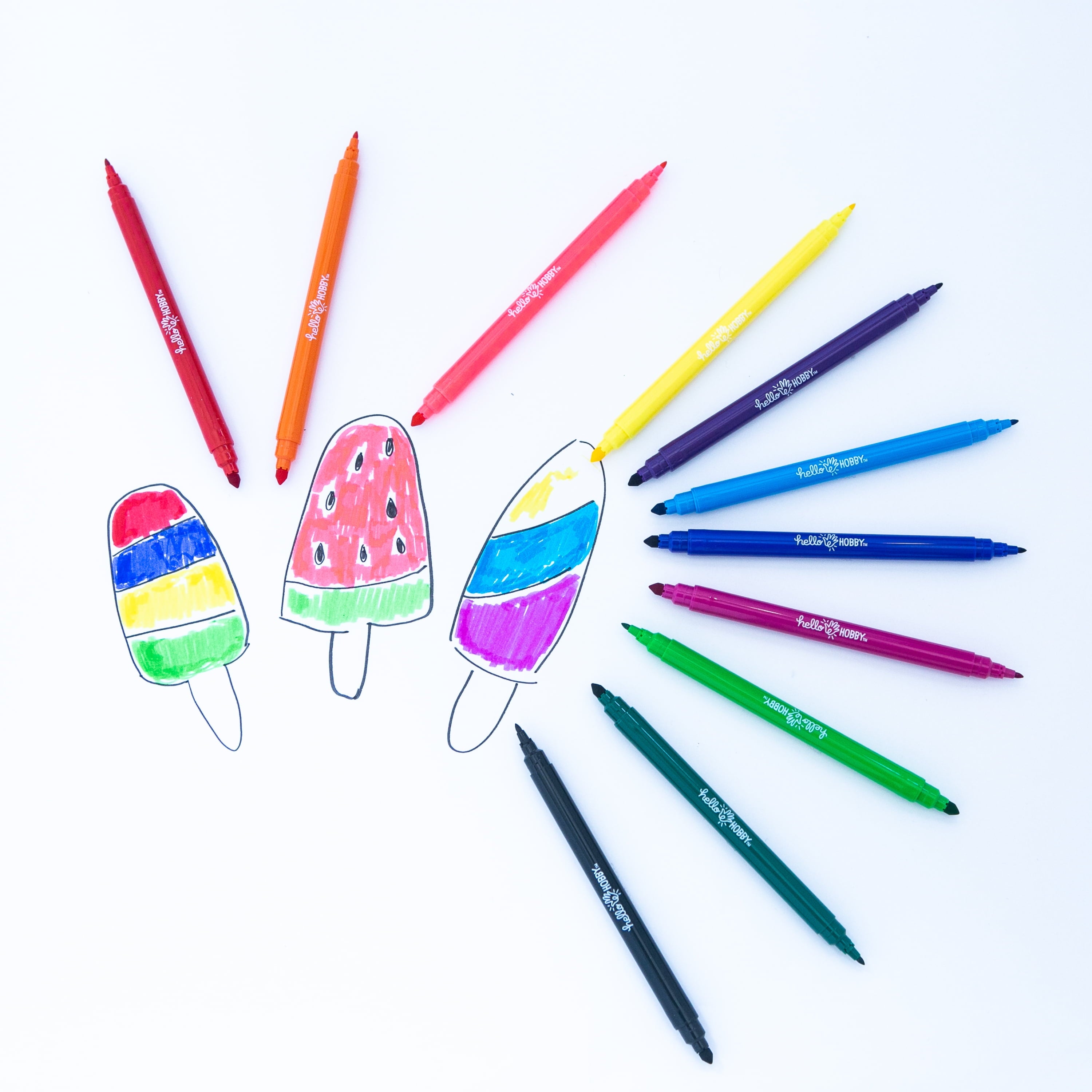 Washable Dual Tip Markers, Brush and Fine Tips, Assorted Classic Colors, 12 Count - Image 4