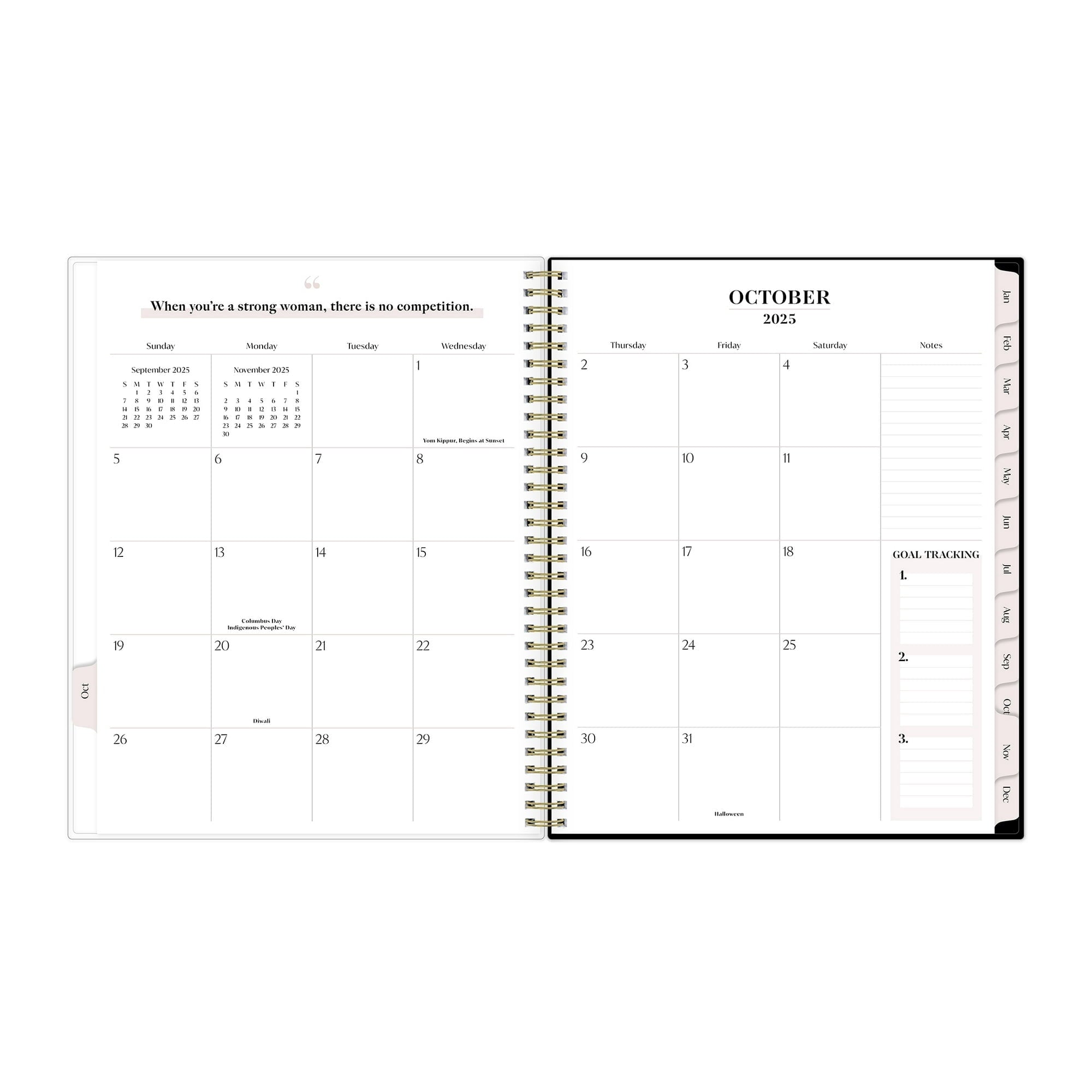 Bossbabe for Monthly Weekly Large Planner (8.5" x 11") Maria Dark 15-Month October 2025 - December 2026 - Image 4