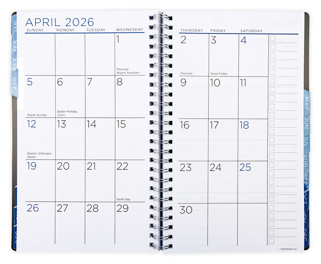 See it Bigger Monthly Weekly Planner Medium (5.5" X 8.75") Black, 15-Month, Oct 2025-Dec 2026 - Image 4