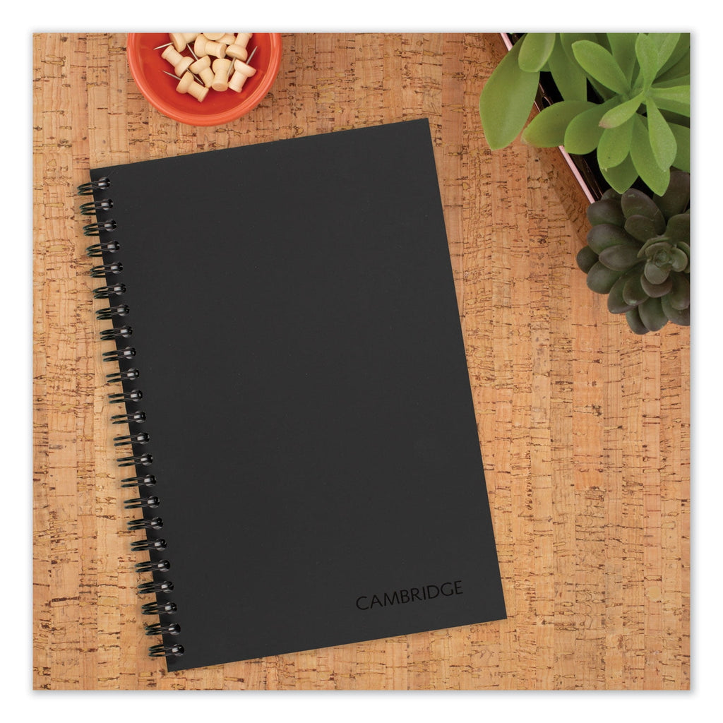 Wire bound Business Notebook, Wide/Legal Rule, Black Cover, 8" x 5", 80 Sheets - Image 3