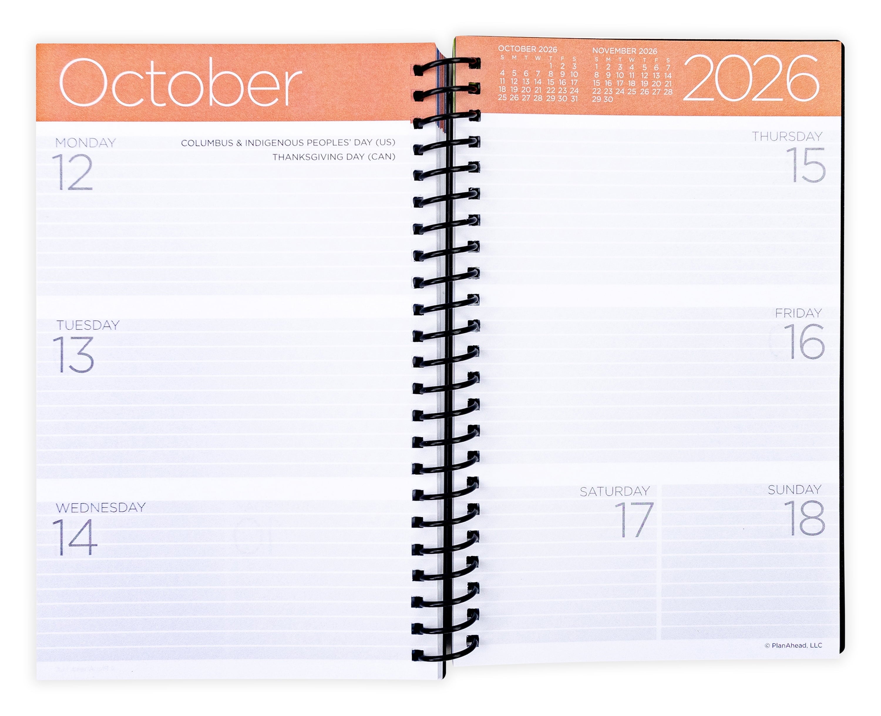 Monthly Weekly Planner Medium (5.25" x 8") Black, 15-month, Oct 2025-Dec 2026 - Image 5