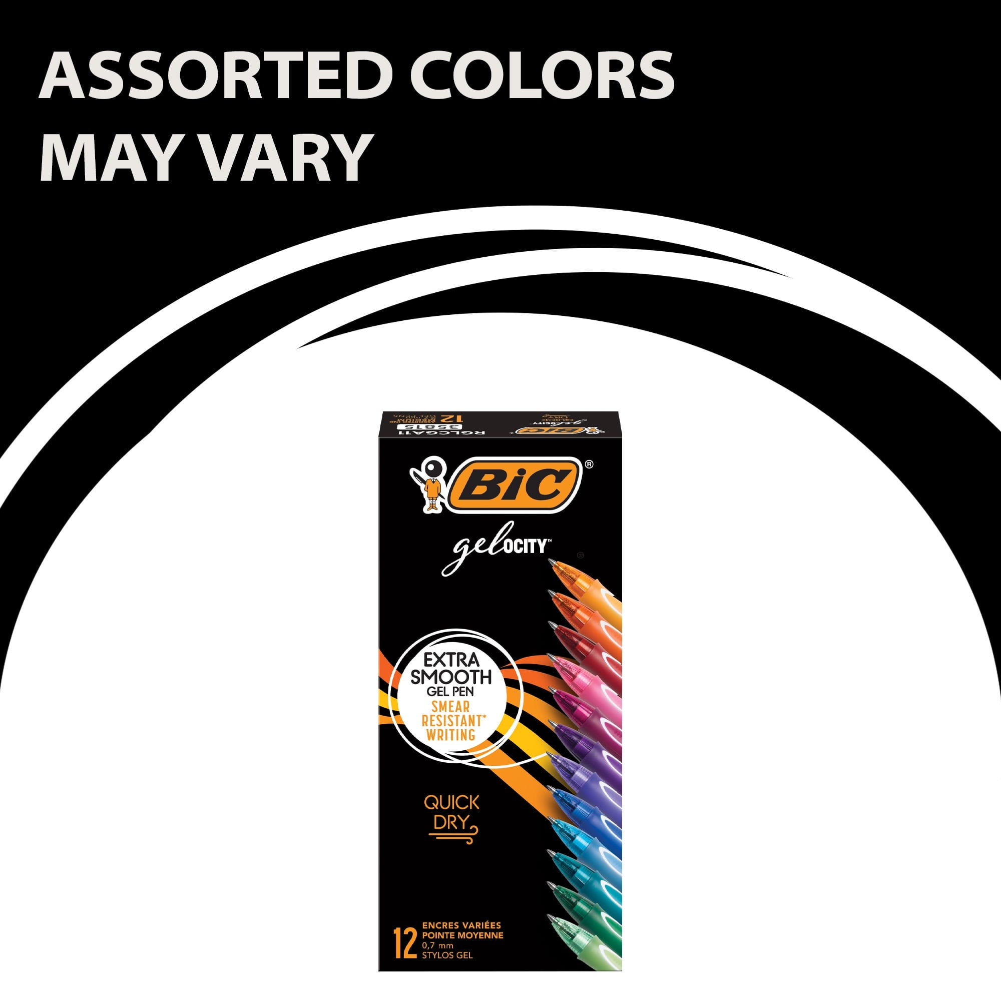 Gel-Ocity Quick Dry Gel Pens, Medium Point (0.7mm) Assorted Colors, 12-Count - Image 2