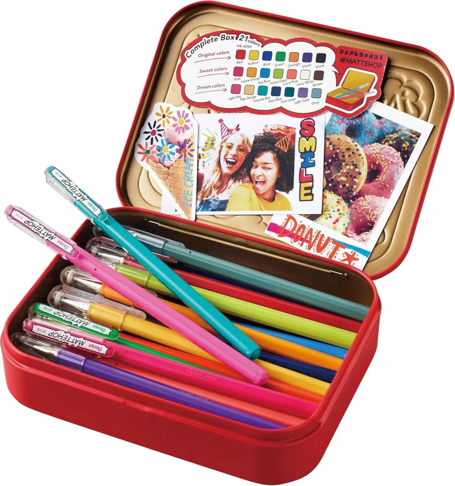 Color Gel Pen Set, (1.0 mm), 21 Colors, with Metal Box - Image 5