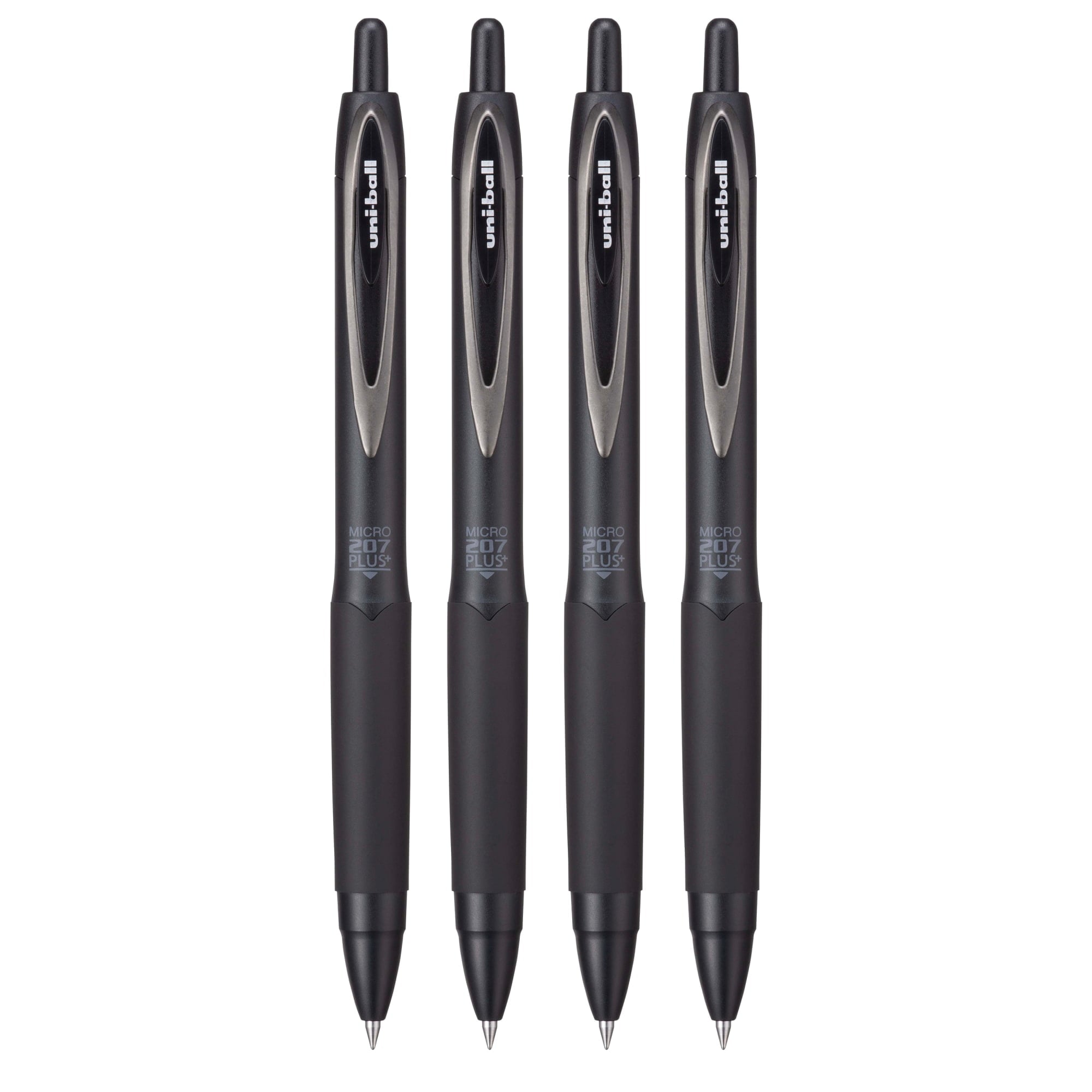 (2 pack) uniball™ 207 Plus+ Retractable Gel Pens, Micro Point (0.5mm), Black Barrel, Black Ink, 4 Pack - Image 3