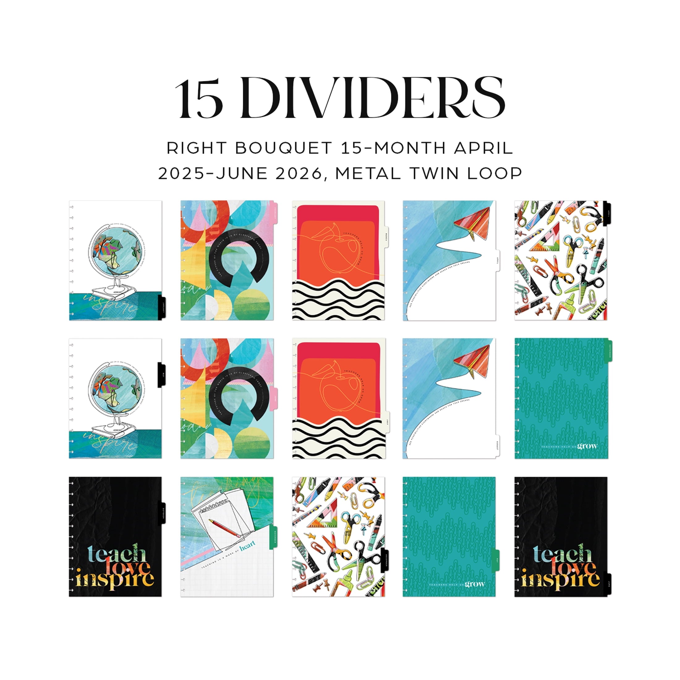 Happy Planner Monthly Weekly Big Planner (8.5 x 11)Learn & Inspire 15-Month April 2026-June 2027, disc bound system - Image 3