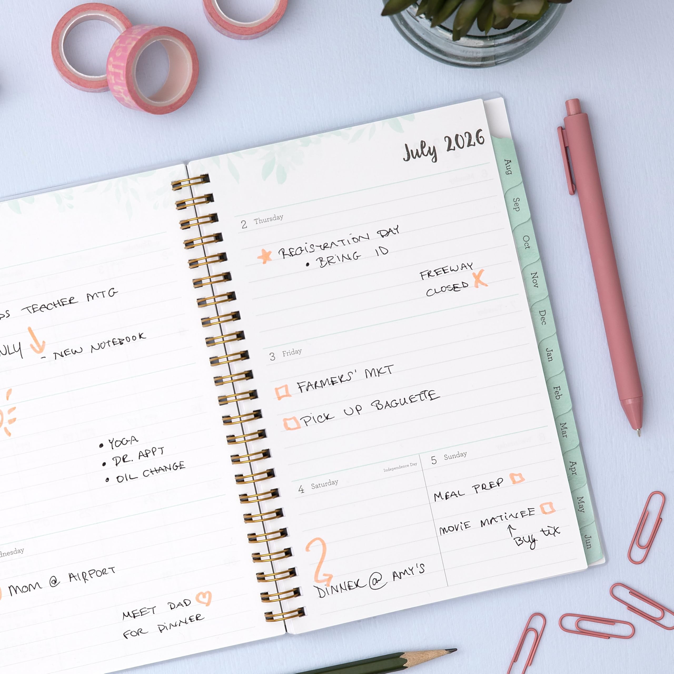 2026-2027 Weekly and Monthly Academic Year Planner Calendar, July 2026 - June 2027, 5" x 8", Flexible Cover, Wireboun... - Image 2