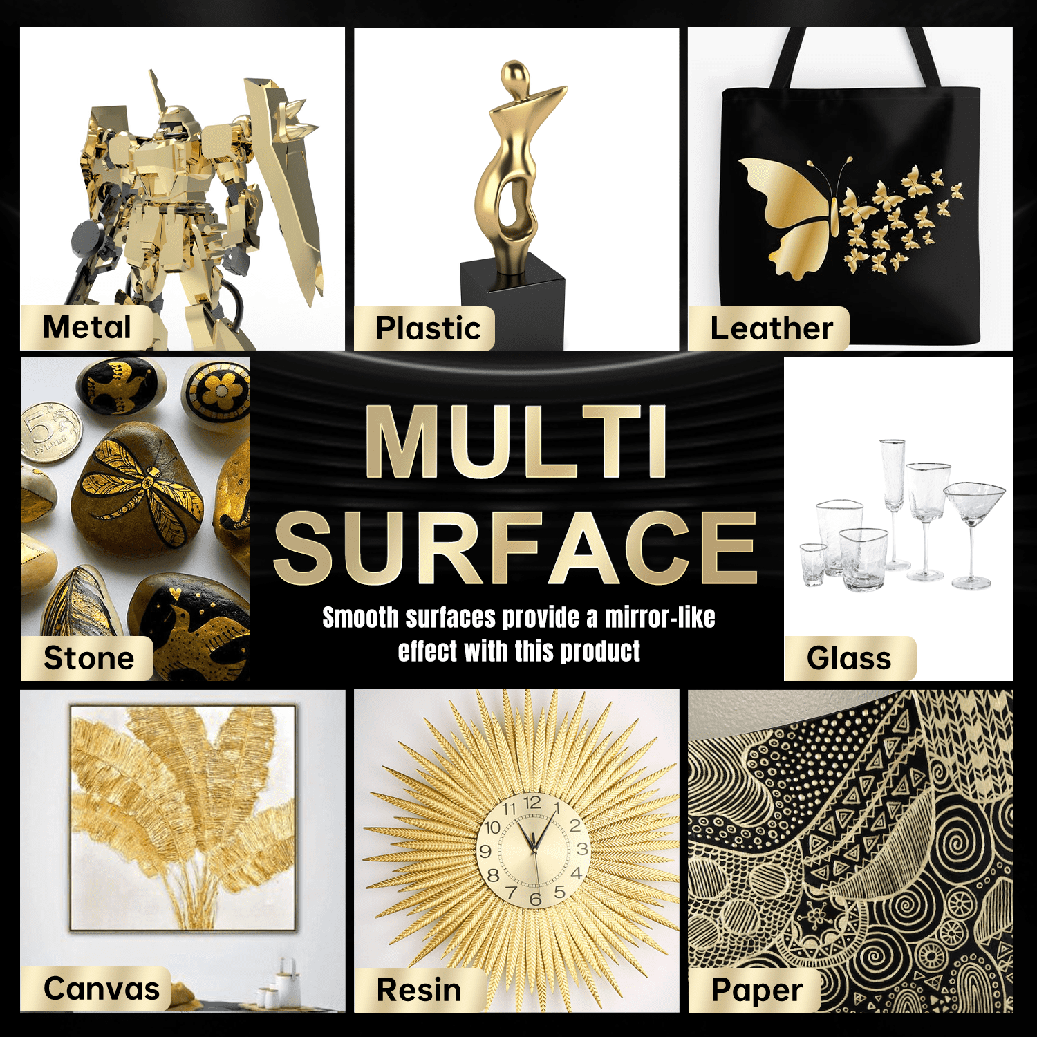 Chrome Gold Markers Metallic Gold Paint Pens for Metal, Plastic Jewelry,Touch-Up and Repair Kit - Image 3