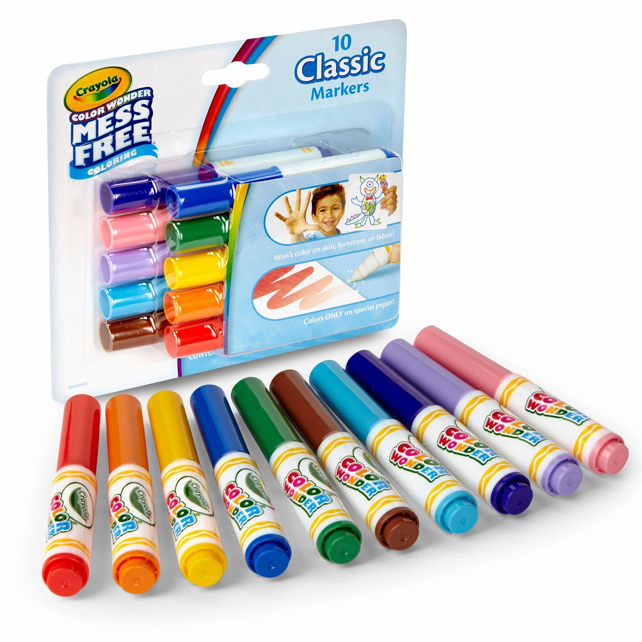 (2 pack) Color Wonder Mini Markers, 10 Ct, Classic Colors, Toddler Art Supplies, Travel Activity, Coloring Gift for K... - Image 2