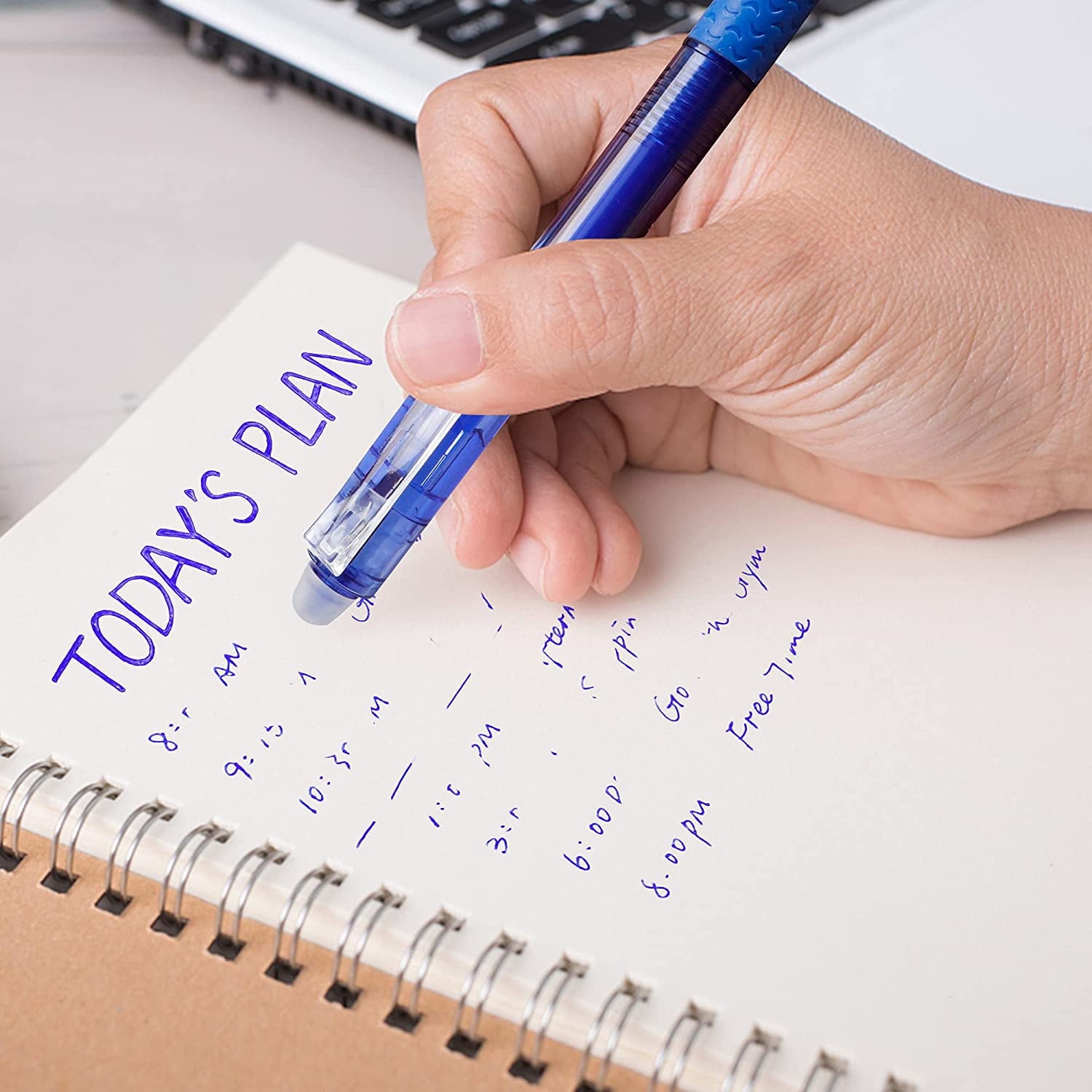 Erasable Gel Pens, 15 Pack Blue Retractable Erasable Pens Clicker, Fine Point, Make Mistakes Disappear, Blue Ink for ... - Image 3