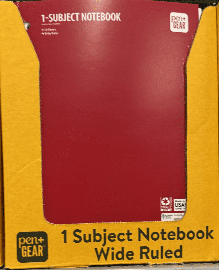 Pen+Gear Wide Rule 1 Subject Notebook, 8” x 10.5”, Red, 70 Sheets, New - Image 6
