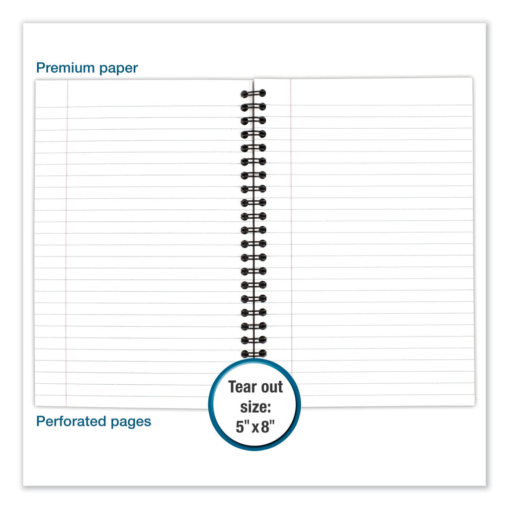 Wire bound Business Notebook, Wide/Legal Rule, Black Cover, 8" x 5", 80 Sheets - Image 2