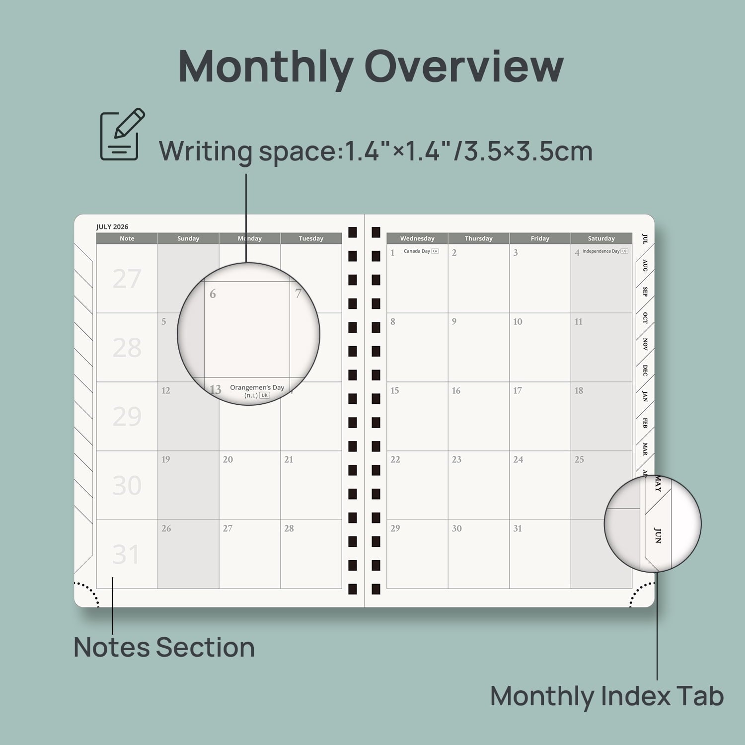 Academic Planner 2026-2027, 6.25" x 8.5", (Jul.26-Jun.27) Weekly and Monthly Calendar with Hourly Time Slots, Spiral ... - Image 4