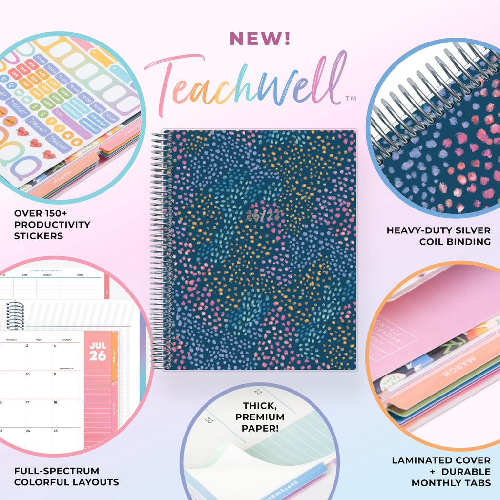 Blue Sky Teachwell 2026-2027 Weekly and Monthly Academic Year Teacher Lesson Planner Calendar, July 2026 - June 2027, 8.5" x 11", Colorful I - Image 5