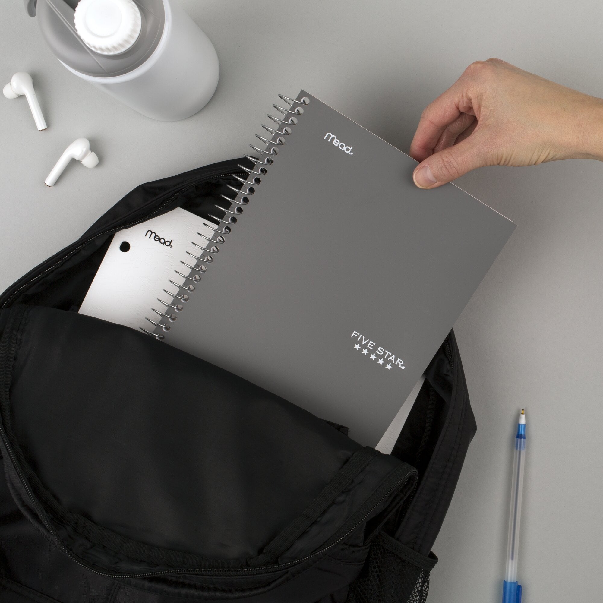 Five Star Spiral Notebook, 2 Subject, College Ruled, 6" x 9.5", Gray - Image 6