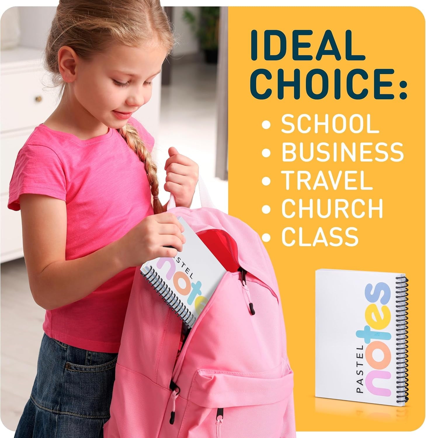 5x7 College Ruled - Bright Pastel Lined Paper, Perforated Notepad, Durable Poly Cover - 3 Pack - Image 4