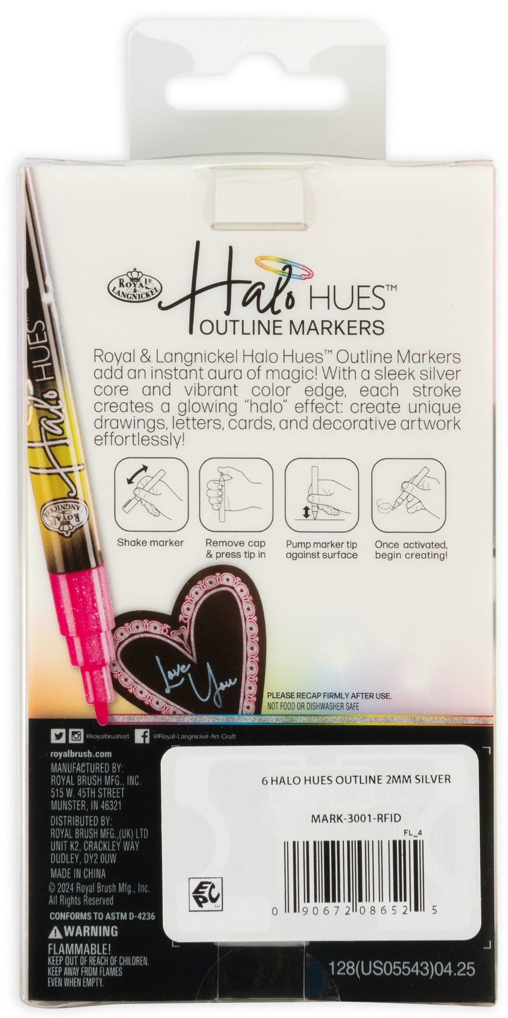 Royal & Langnickel - 6pc 2MM Outline Marker Set, Halo Hues - Image 2