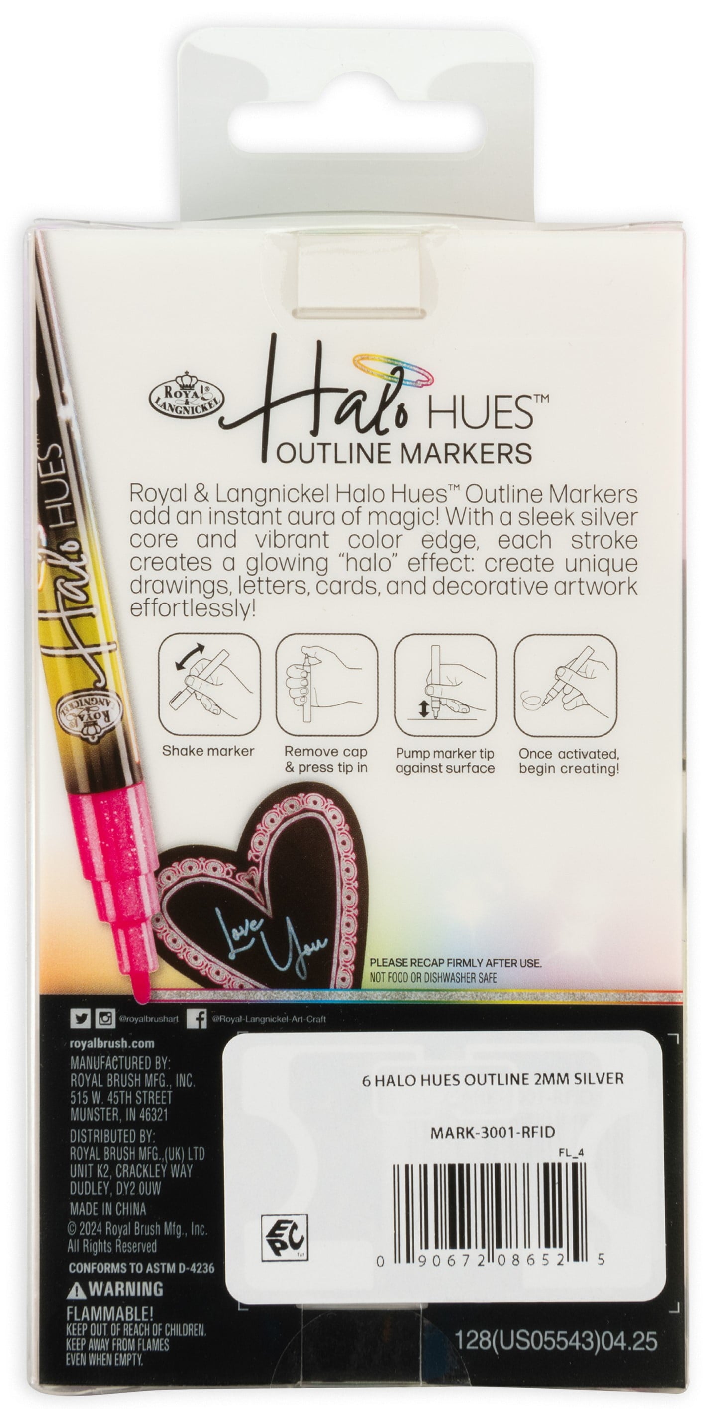 Royal & Langnickel - 6pc 2MM Outline Marker Set, Halo Hues - Image 2