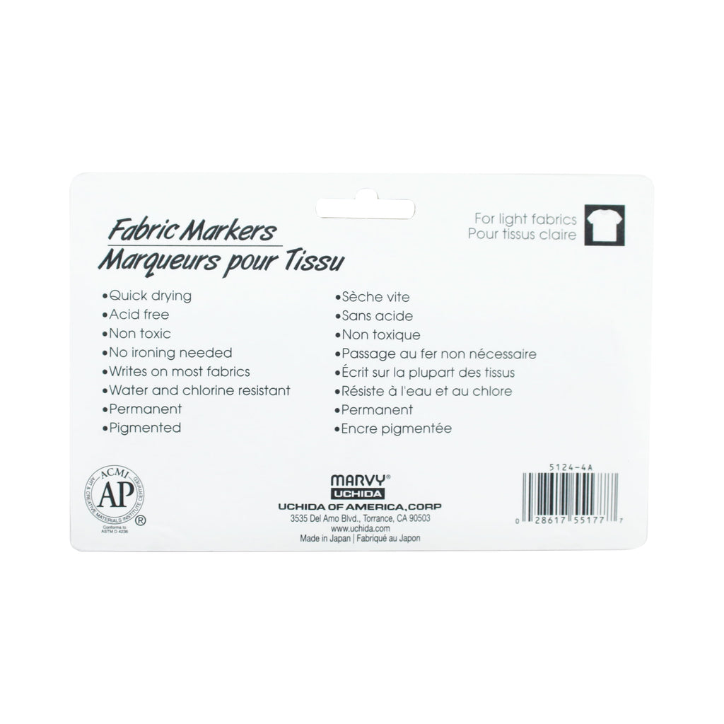 Fabric Markers – Black Ink, 4-Pack with Assorted Tips for Drawing, Lettering & Fabric Art, No Heat Set Required - Image 2