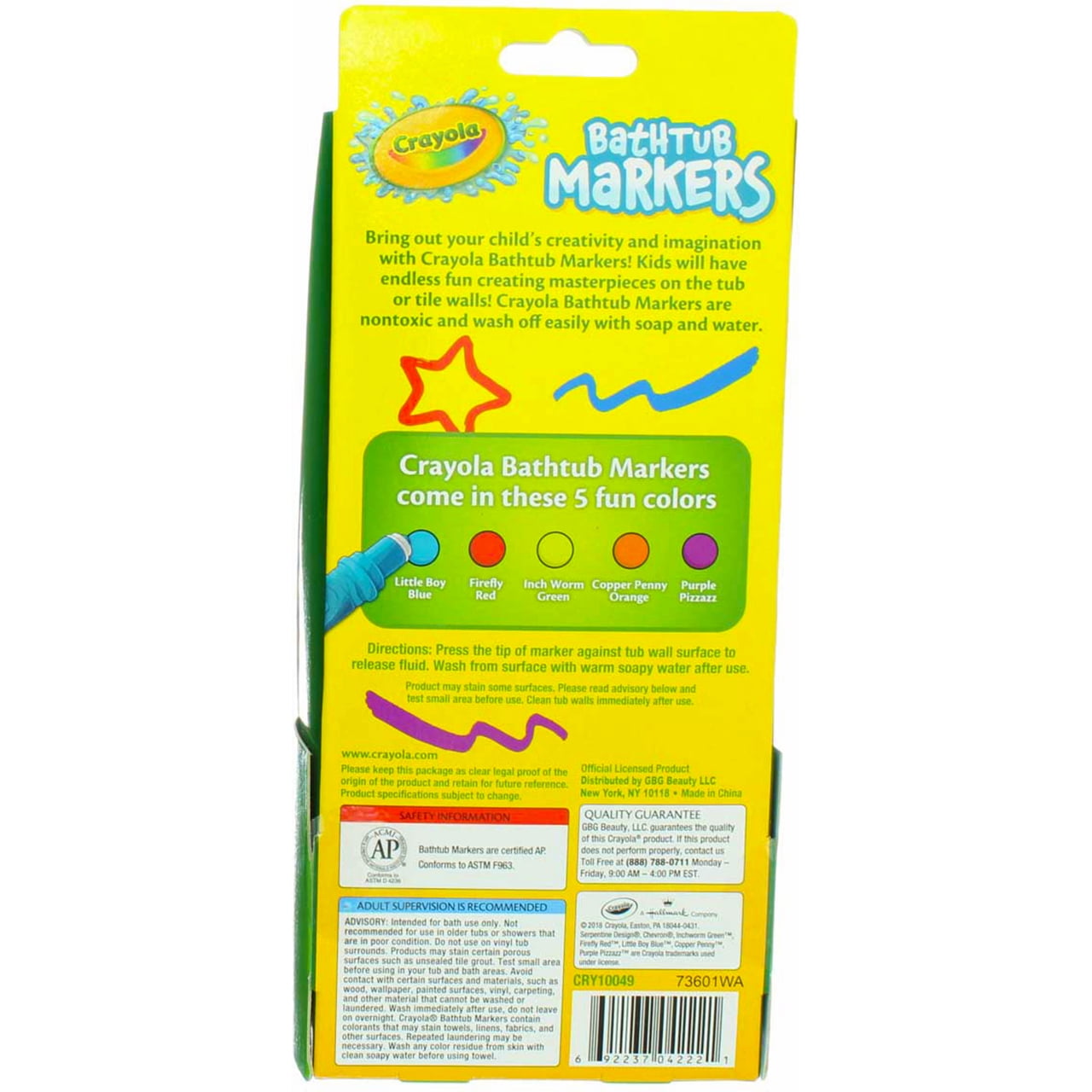 Crayola Bathtub Markers, 5 Count, Assorted Colors - Image 5