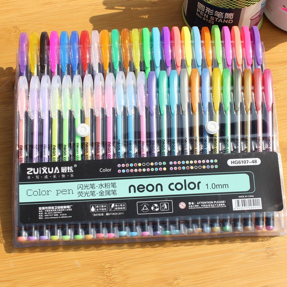 48 Glitter Gel Pens, Colored Pens for Adult Coloring, Pens for Women, Cute Pens Set, Art Gel Pens Office Supplies - Image 2