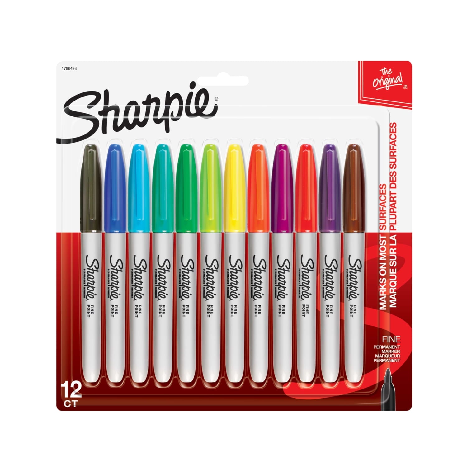 (3 pack) Sharpie Permanent Markers, Fine Point, Assorted Colors, 12 Count - Image 2