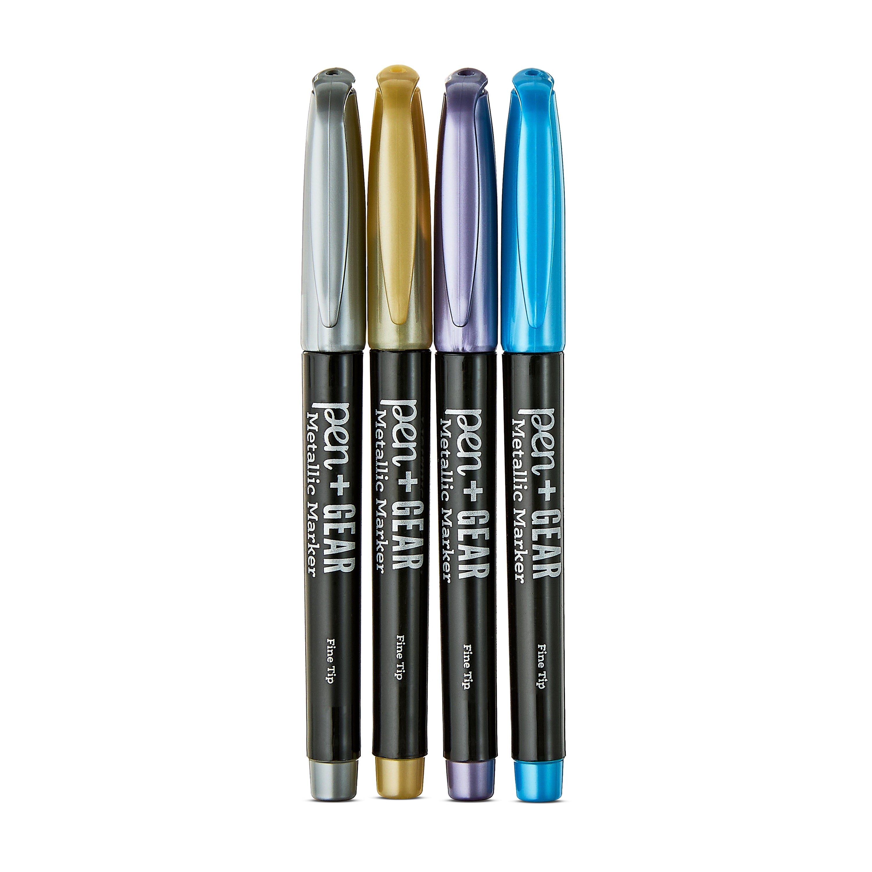 Pen+Gear Permanent Markers, Fine Tip, Assorted Metallic Colors, 4 Count - Image 4