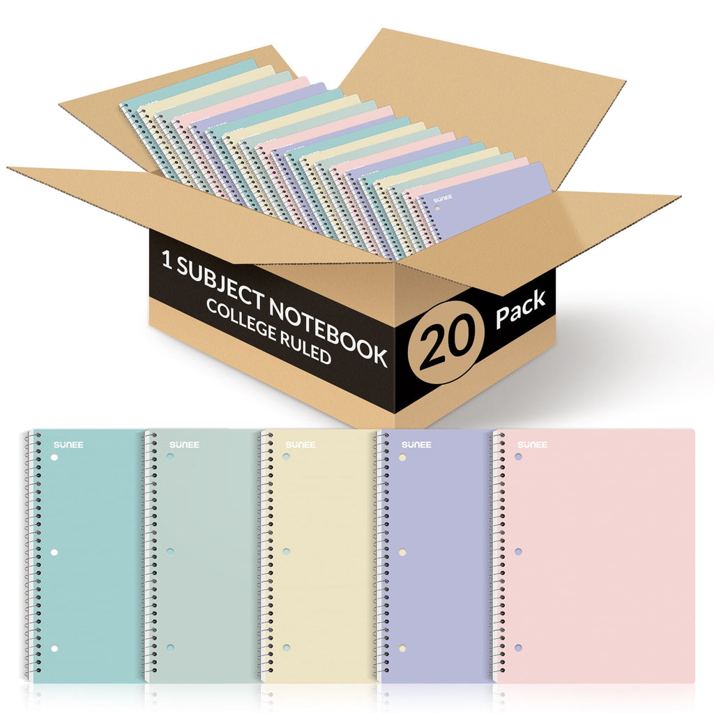 Spiral Notebooks, 8 x 10.5 Inches, 140 Pages, 20 Count, 20 Pack - Image 3