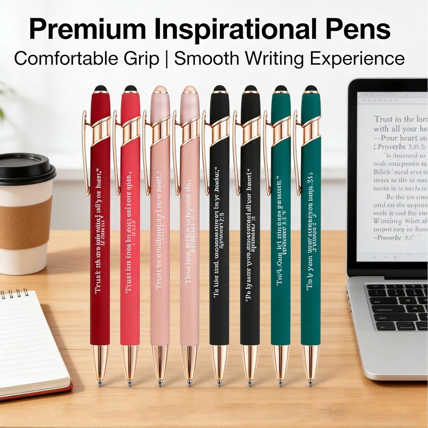 Ballpoint Pen Set, Retractable Pens with Stylus Tip , Uplifting Encouragement Pens for Graduates, Bible Study & Christian Gifts(RL 10 PCS) - Image 4