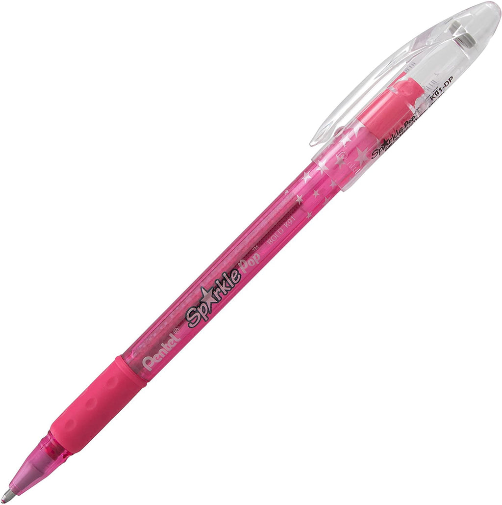 Pentel Sparkle Pop Metallic Gel Pen Set, 4-Colors, Blue/Green, Pink/Light Pink, Violet/Blue & Gold/Light Gold - Image 6
